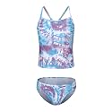 Girls Two Piece Tankini Swimsuits Tie Dye Bathing Suit Kids Hawaiian Swimwear Set 3-16 Years