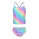 Girls Two Piece Tankini Swimsuits Tie Dye Bathing Suit Kids Hawaiian Swimwear Set 3-16 Years