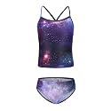 Girls Two Piece Tankini Swimsuits Tie Dye Bathing Suit Kids Hawaiian Swimwear Set 3-16 Years