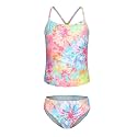 Girls Two Piece Tankini Swimsuits Tie Dye Bathing Suit Kids Hawaiian Swimwear Set 3-16 Years