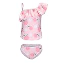 Girls Two Piece Tankini Swimsuits Tie Dye Bathing Suit for Kids One Shoulder Swimwear 3-16 Years