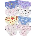 Girls Underwear, Soft Cotton Tagless Breathable Panties, 8-Pack, 18M-12Y