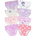 Girls Underwear, Soft Cotton Tagless Breathable Panties, 8-Pack, 18M-12Y