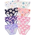 Girls Underwear, Soft Cotton Tagless Breathable Panties, 8-Pack, 18M-12Y