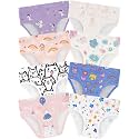 Girls Underwear, Soft Cotton Tagless Breathable Panties, 8-Pack, 18M-12Y