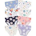 Girls Underwear, Soft Cotton Tagless Breathable Panties, 8-Pack, 18M-12Y