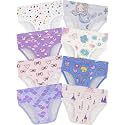 Girls Underwear, Soft Cotton Tagless Breathable Panties, 8-Pack, 18M-12Y