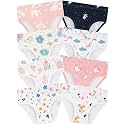Girls Underwear, Soft Cotton Tagless Breathable Panties, 8-Pack, 18M-12Y