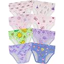 Girls Underwear, Soft Cotton Tagless Breathable Panties, 8-Pack, 18M-12Y