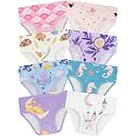 Girls Underwear, Soft Cotton Tagless Breathable Panties, 8-Pack, 18M-12Y