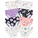 Girls Underwear, Soft Cotton Tagless Breathable Panties, 8-Pack, 18M-12Y