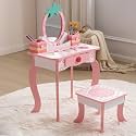 Girls Vanity Table and Chair SetWooden Vanity