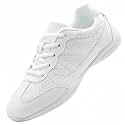 Girls White Cheer Shoes Youth Cheerleading Dance Shoes Breathable Lightweight Athletic Training Sneakers for Competition Sport