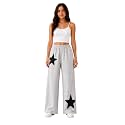 Girls Wide Leg Casual Pant with Graphic