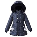 Girls Winter Dress Coat Faux Fur Hood Puffer Jacket Parka Outerwear