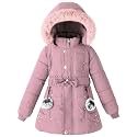 Girls Winter Dress Coat Faux Fur Hood Puffer Jacket Parka Outerwear