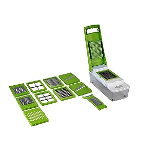 girnes 15 in 1 multi-purpose vegetable and fruit chopper grater slicer dicer chipper peeler and cutter for kitchen - hand chopper with stainless steel blades