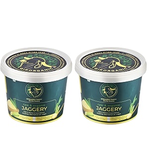 girorganic sugarcane organic jaggery powder no preservative unrefined100 natural pack of 2