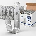 Gisafai 50 Pcs Heavy Duty Cable Support J Hook 3/4 Inch J Hook Hangers