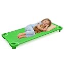 GISCO Stackable Kids Bed for Daycare &amp; Preschool, Toddler Nap Cot for Ages 0–7, Durable Classroom Sleeping Bed for Nap Time, Lightweight &amp; Easy Storage, Standard Size, Green (Pack of 1)