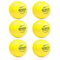 GISCO Synthetic Rubber Wind Ball T-20 Plus Practice Cricket Ball for - Indoor & Outdoor Street & Beach Cricket Swing Ball (Yellow, Pack of 6)