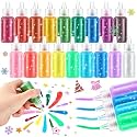 gisgfim 18 Pack 0.67 oz Washable Glitter Glue Pens 18 Color Glue Stick Set