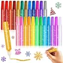 gisgfim 24 Pack Glitter Glue Pens 24 Color Washable Glitter Glue Stick Set 0.35 Oz Rainbow Gel Pens for Arts Crafts DIY Projects Slime Supplies Scrapbooking Cards Decorating Supplies