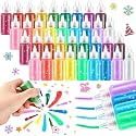 gisgfim 36 Pack 0.67 oz Washable Glitter Glue Pens 18 Color Glue Stick Set