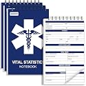 gisgfim 4Pcs EMT First Responders Vital Statistics Notepad EMS Field Notebook EMS Notepad EMT Paramedic Gear 6x3.75Inch Medical Notebook EMS/EMT Gifts for Vital Signs Patient Information 70Sheet/Pad
