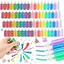 gisgfim 72 Pack 0.67 oz Washable Glitter Glue Pens 18 Color Glue Stick Set