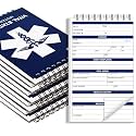 gisgfim 9Pcs EMT First Responders Vital Statistics Notepad EMS Field Notebook EMS Notepad EMT Paramedic Gear 6x3.75Inch Medical Notebook EMS/EMT Gifts for Vital Signs Patient Information 70Sheet/Pad