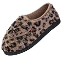 Git-up Women Soft wide Slippers Memory Foam Closed Toed Diabetic Arthritis Edema House Slippers