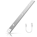 GITGRNTH Motion Sensor Under Cabinet Light, 40 cm,1200 mAh Battery, 3 Dimmable LED Color Modes (Warm/Neutral/Cool White), USB Rechargeable Closet Lamp Wireless Light (White)