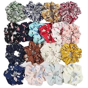 gitgrnth pack of 24 1212  satin scrunchies for womengirls  anti-hair-breakage hair ties silk scrunchy for women best gift for sister friend mom  multi color scrunches 1212