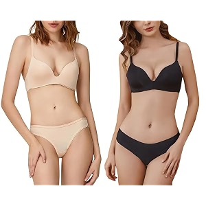 GITGRNTH Women Seamless Bra Panty Set for