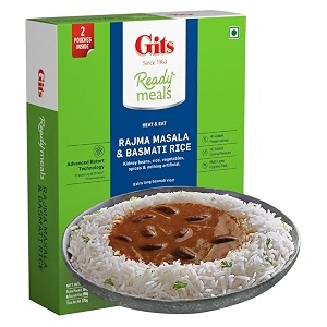 gits rajma chawal combo basmati rice and rajma masala 375g