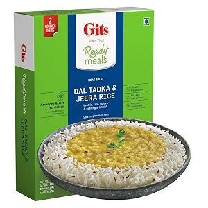 gits jeera rice and dal tadka ready to eat combo meal 375g