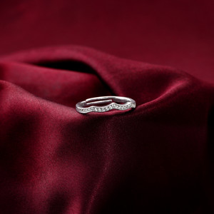giva 925 silver curvy wave ringlifetime plating6 month warranty sterling silver zircon rhodium plated ring