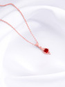 GIVA 925 Silver Rose Gold Dew in Red Pendant |Lifetime Plating|6 Month Warranty Rhodium Zircon Silver Pendant