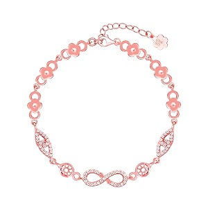 giva 925 silver rose gold forever infinity love bracelet adjustable  gifts for women and girls  with certificate of authenticity and 925 stamp  6 months warranty