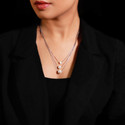 GIVA 925 Silver Triple Layer Pearl Necklace for Women Pearl Rhodium Plated Sterling Silver Necklace