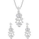 GIVA 925 Silver Chandelier set with Earrings and Pendant| Gifts for Girlfriend, Gifts for Women and Girls | With Certificate of Authenticity and 925 Stamp | 6 Month Warranty*