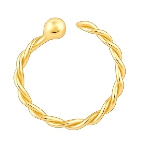 giva 925 silver golden twisted nose ring  gifts for women and girls  with certificate of authenticity and 925 stamp  6 month warranty
