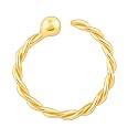 GIVA 925 Silver Golden Twisted Nose Ring | Gifts for Women and Girls | With Certificate of Authenticity and 925 Stamp | 6 Month Warranty