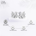 GIVA Manali's Shining Swan Cubic Zirconia Sterling Silver Stud Earring