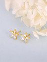 GIVA Sterling Silver Golden Lily Earrings for Women and Girls Zircon Sterling Silver Stud Earring