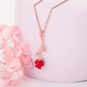 GIVA Sterling Silver Rose Gold Red Rose Pendant for Womens and Girls Rhodium Sterling Silver Pendant