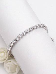 giva sterling silver zircon rhodium bracelet