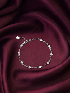 GIVA Sterling Silver Zircon Rhodium Bracelet
