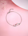 GIVA Sterling Silver Zircon Rhodium Bracelet